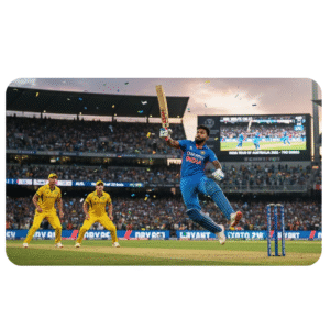 भारतीय और ऑस्ट्रेलियाई क्रिकेट खिलाड़ी मैच के बाद हाथ मिलाते हुए। खेल भावना का प्रदर्शन। भारत ऑस्ट्रेलिया हैन्डशेक