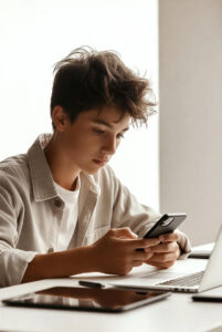 सोशल मीडिया से क्लाइंट मैसेज और काम प्राप्त करता हुआ कंटेंट