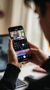 CapCut जैसे मोबाइल ऐप पर शॉर्ट वीडियो एडिट करता हुआ यूज़र